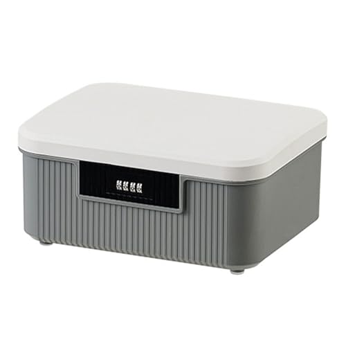 LIXSAZSE Stapelbare Aufbewahrungsbox für platzsparende Organisation, ABS Kunststoff Organizer, Sortierbox, Safe, robust und langlebig, grau von LIXSAZSE