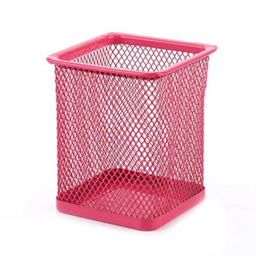 LIXSAZSE Stifthalter aus Netzstoff, rund, quadratisch, Topfbehälter, Schreibtisch, Schreibwaren, Kosmetik, Organizer, Büro, Schule, Zuhause, Wohnheim Dekoration, Quadratisch/Rosenrot LIXSAZSE Stifthalter aus Netzstoff, rund, quadratisch, Topfbehälter, Schreibtisch, Schreibwaren, Kosmetik, Organizer, Büro, Schule, Zuhause, Wohnheim Dekoration, Quadratisch/Rosenrot von LIXSAZSE
