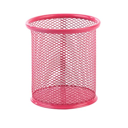 LIXSAZSE Stifthalter aus Netzstoff, rund, quadratisch, Topfbehälter, Schreibtisch, Schreibwaren, Kosmetik, Organizer, Büro, Schule, Zuhause, Wohnheim Dekoration, Rund/Rosenrot LIXSAZSE Stifthalter aus Netzstoff, rund, quadratisch, Topfbehälter, Schreibtisch, Schreibwaren, Kosmetik, Organizer, Büro, Schule, Zuhause, Wohnheim Dekoration, Rund/Rosenrot von LIXSAZSE