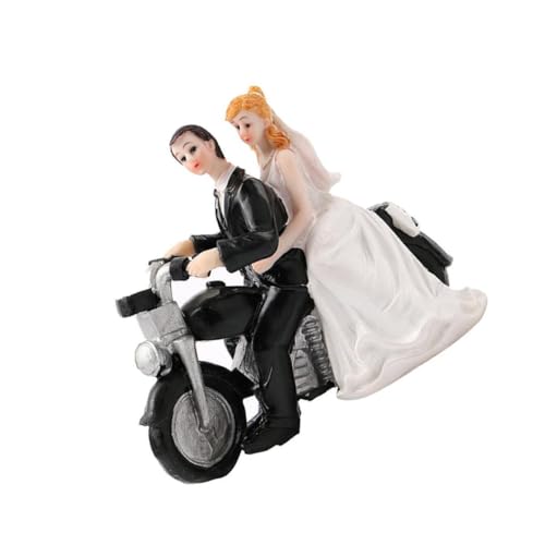 LIXSAZSE Stilvolle Hochzeit Braut Bräutigam Paar Motorrad Harz Figur Kuchen Topper Dekoration LIXSAZSE Stilvolle Hochzeit Braut Bräutigam Paar Motorrad Harz Figur Kuchen Topper Dekoration von LIXSAZSE