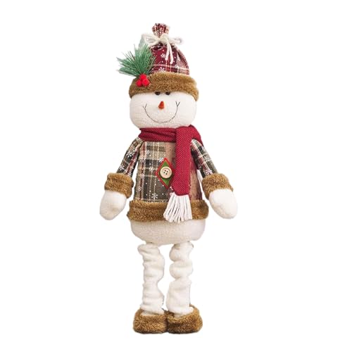 LIXSAZSE Weihnachts Plüsch Puppen für Festliche Heimdekoration, Büro, Flanell, handgefertigte Weihnachts Stehpuppen Dekorationen, rund, Weihnachtsschneemann von LIXSAZSE