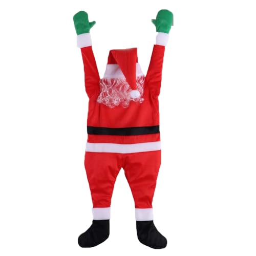 LIXSAZSE Weihnachtsmann Kletterornament für Entwässerungsgräben und Dächer, einfach zu verstauen und aufzubewahren. Plüsch Weihnachtsdekoration zum Aufhängen, 170cm von LIXSAZSE