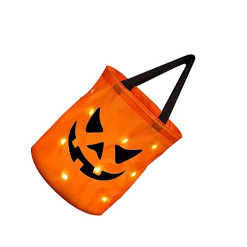 LIXSAZSE Wiederverwendbare LED Kürbis Süßigkeitstüte, lustiges Süßes oder Saures, Polyester LED Licht, Halloween Kürbis Süßigkeitstüte, Halloween Trick, Orange Rot 2 LIXSAZSE Wiederverwendbare LED Kürbis Süßigkeitstüte, lustiges Süßes oder Saures, Polyester LED Licht, Halloween Kürbis Süßigkeitstüte, Halloween Trick, Orange Rot 2 von LIXSAZSE