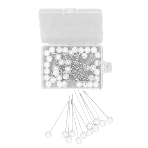 1 Box mit 50 Anstecknadeln, weißer Perlenkopf, gerade Nadel, Nähmarkierungsnadel zum Befestigen von Hochzeitskleidern, Stoffortung 1 Box mit 50 Anstecknadeln, weißer Perlenkopf, gerade Nadel, Nähmarkierungsnadel zum Befestigen von Hochzeitskleidern, Stoffortung von LIYJTK