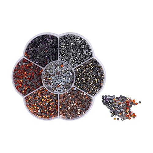 10080pcs Flat Back -Strass -Strasssteine ​​farbenfrohe DIY Sturdy Schillernde Strass runde Perlen für Maniküre Make -up (607-3 sieben Farben) von LIYJTK