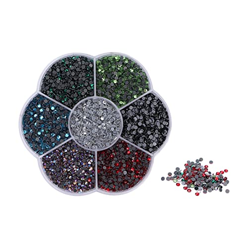 10080pcs Flat Back -Strass -Strasssteine ​​farbenfrohe DIY Sturdy Schillernde Strass runde Perlen für Maniküre Make -up (S607-1 Sieben Farben) von LIYJTK