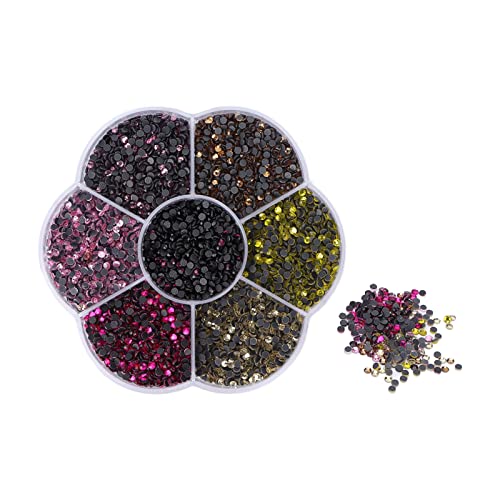 10080pcs Flat Back -Strass -Strasssteine ​​farbenfrohe DIY Sturdy Schillernde Strass runde Perlen für Maniküre Make -up (S607-2 Sieben Farben) von LIYJTK