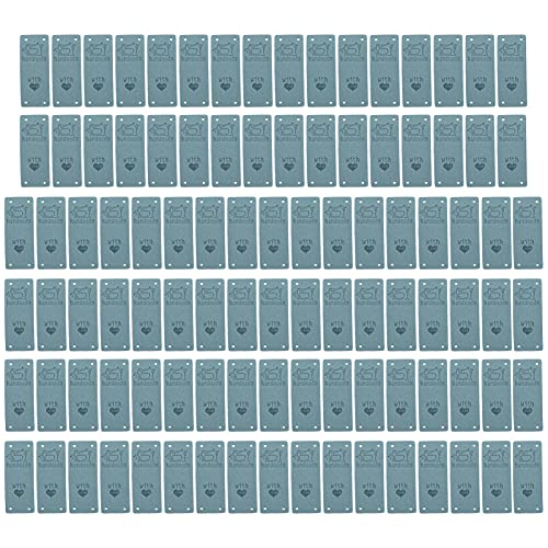 100pcs PU Leder Etikett Farbhandgefertigte weiche 4 Löcher nützliche DIY -Accessoires für Brieftaschenhut (Blau) von LIYJTK
