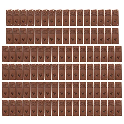 100pcs PU Leder Etikett Farbhandgefertigte weiche 4 Löcher nützliche DIY -Accessoires für Brieftaschenhut (Dunkelbraun) von LIYJTK