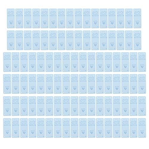 100pcs PU Leder Etikett Farbhandgefertigte weiche 4 Löcher nützliche DIY -Accessoires für Brieftaschenhut (Himmelblau) von LIYJTK