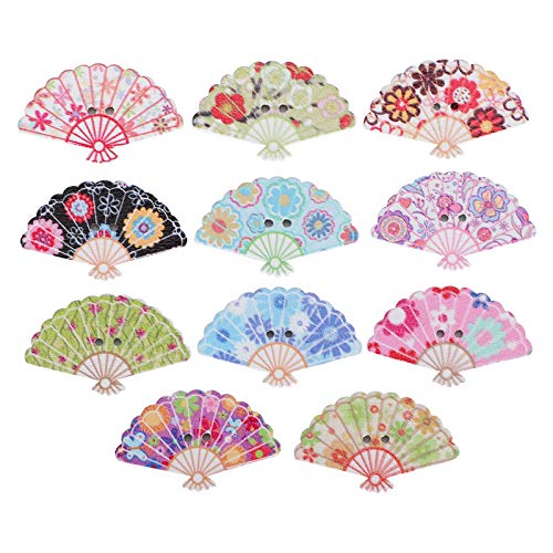 200 Stück Holz Fan Form bunte Nähen Dekoration Zubehör DIY Craft Werkzeug für Bekleidungs zubehör 200 Stück Holz Fan Form bunte Nähen Dekoration Zubehör DIY Craft Werkzeug für Bekleidungs zubehör von LIYJTK