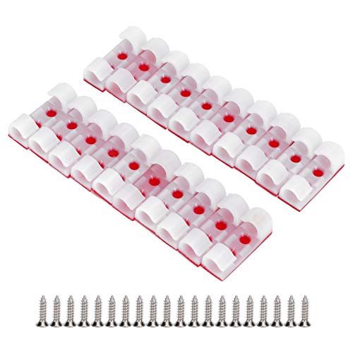 20pcs Kabel Clip Draht Klemme Selbstkleberleitungsverschluss Desktop -Organizer (Weiß) von LIYJTK