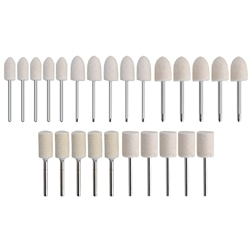 25 Stück Filz-Polierscheiben, Woll-Polier- und Schleifbits, Schleifkopf, Drehwerkzeug, Bohraufsatz für verschiedene Formen, Glas, Ausrüstung, Metall von LIYJTK
