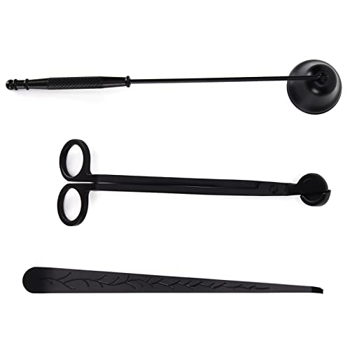 3pcs Edelstahlkerzenzubehör -Accessoire Set Docht Trimmer (Schwarz) von LIYJTK