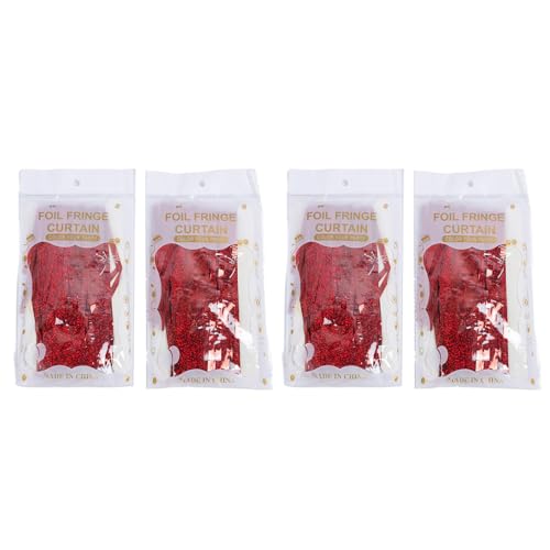 4-teiliges Set Lametta-Türvorhang, metallischer Fransenvorhang für Partys (Verrotten) von LIYJTK