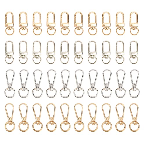 40pcs krallenverschlüsse Zinklegierung Gold Silber glänzende Auslöser Clips Lanyard Schlüsselbund Anhänger für DIY -Projekte von LIYJTK