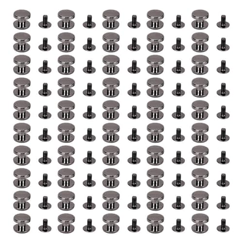 50 Set 10mm Schrauben zurück Niet Zink legierung Stud Dekorative Metall Set Taschen Schuhe Gürtel Jacken (Grau) von LIYJTK