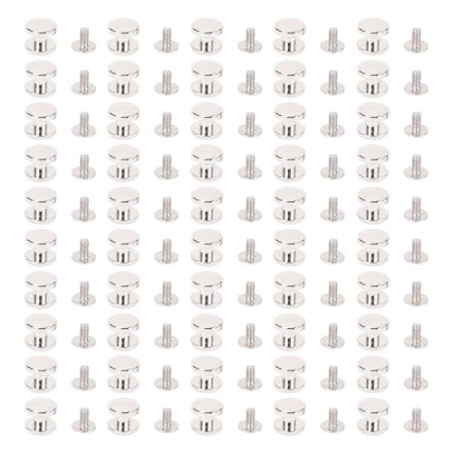50 Set 10mm Schrauben zurück Niet Zink legierung Stud Dekorative Metall Set Taschen Schuhe Gürtel Jacken (Silber) von LIYJTK