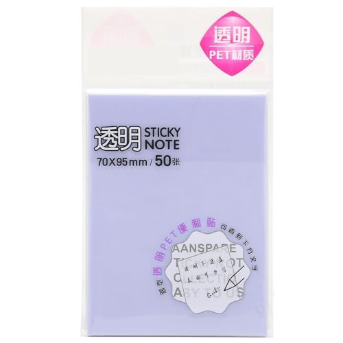 50 backs Pack Memo Pad Haustiermaterial Durchströmende dicke Papiernotenpolster für School Office (Lila (50 Fotos)) von LIYJTK
