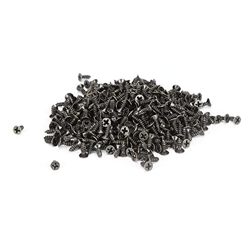 500pcs Selbstanfalte Schrauben Set Eisen Antiquitätenkreuzschraubverschluss Holz Möbel Tür Fenster Bronze (2 * 6) von LIYJTK