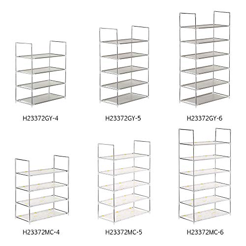 6-stufige Schuhregalschuh-Turm-Regal-Aufbewahrungsschrank stapelbare Regale halten 18 Paar Schuhe grau für Flur Schlafzimmer Wohnzimmer (5-tier) von LIYJTK
