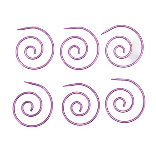6-teilige Spiral-Zopfstricknadel, multifunktionale Rundstricknadel aus Metall, Zopfnadel, Schalnadel, Garn, Nähen, Stricken, geeignet für Strickbegeisterte im Haushalt (Lila) von LIYJTK