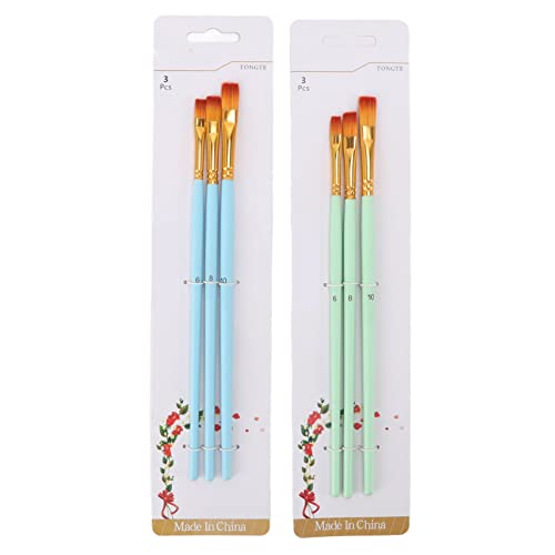 6-teiliger Flacher Pinsel, leicht zu reinigen, Nylonborsten, Aluminiumzwinge, Pappelholzgriff, Ölgemälde-Pinsel für Künstler 6-teiliger Flacher Pinsel, leicht zu reinigen, Nylonborsten, Aluminiumzwinge, Pappelholzgriff, Ölgemälde-Pinsel für Künstler von LIYJTK