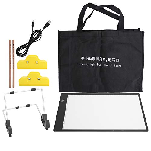 A4-LED-Zeichenbrett, Highlight-Stil, dimmbar, mit Halterungsclips, Tasche, Bleistiftset, verbessert die Zeichenfähigkeiten für Kinder und Erwachsene, USB-Kabel, Home Office A4-LED-Zeichenbrett, Highlight-Stil, dimmbar, mit Halterungsclips, Tasche, Bleistiftset, verbessert die Zeichenfähigkeiten für Kinder und Erwachsene, USB-Kabel, Home Office von LIYJTK