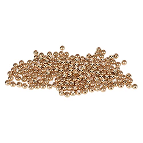 Abstandshalterperlen glänzend großes Loch Round Blende Schmuckharz Spacer DIY BRAKELETS Halsketten (10 mm Gold) von LIYJTK