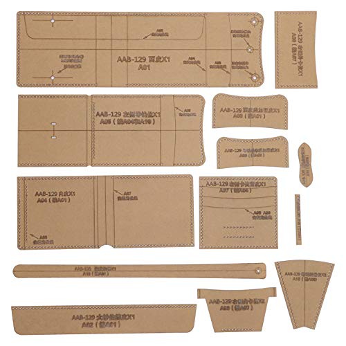 Acryl-Vorlage, DIY, handgefertigt, kurze Brieftasche, Leder, Muster, Form, Bastelwerkzeuge, geeignet zum genauen Schneiden, Mönchskopf, Nieten, Druckknopf von LIYJTK