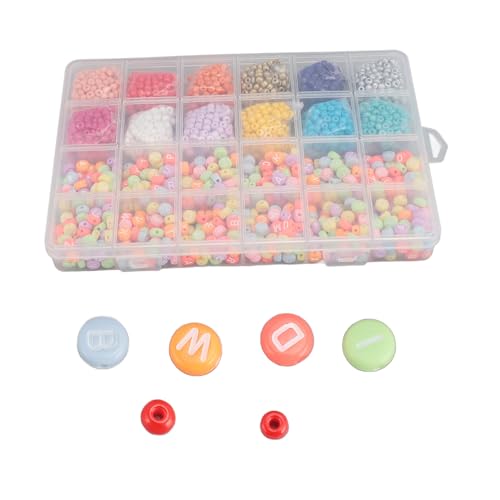 Armbänder Herstellung von Perlen Kit 2100pcs 4mm Perlen 600pcs Buchstaben Perlen Set Fadeless Acryl Perlen Kit Halsketten Ohrringe Armbänder Herstellung von Perlen Kit 2100pcs 4mm Perlen 600pcs Buchstaben Perlen Set Fadeless Acryl Perlen Kit Halsketten Ohrringe von LIYJTK
