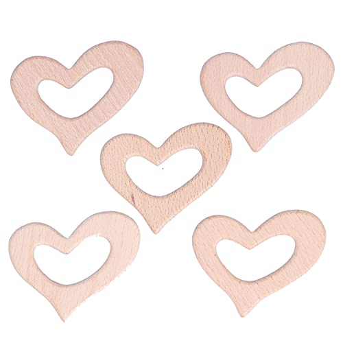Baby Holz Teether Spielzeug Herz -verdrängter Anhänger ermöglicht die entspannende Badezeit für Babys Buchenholz Holz von LIYJTK