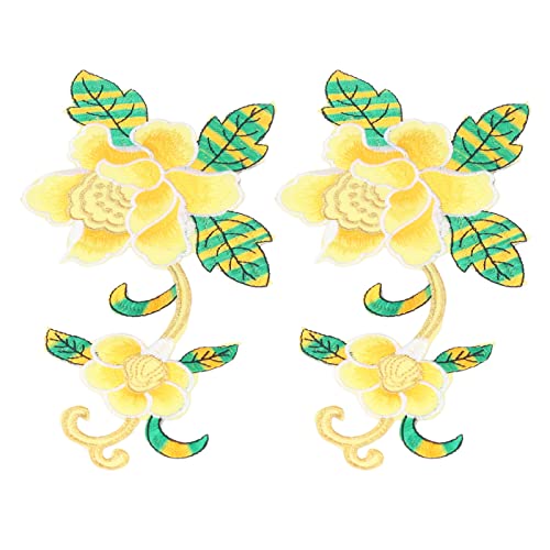 Baumwollgestickte Blumenflächen Handnähte dekorative DIY -Herstellung für Scrapbooking (Gelb) von LIYJTK