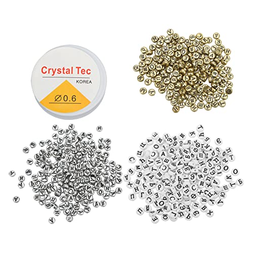 Buchstabenperlen Weiß Gold Silber Dekorative Alphabet Perlen für DIY -Handwerksschmuck herstellen Buchstabenperlen Weiß Gold Silber Dekorative Alphabet Perlen für DIY -Handwerksschmuck herstellen von LIYJTK