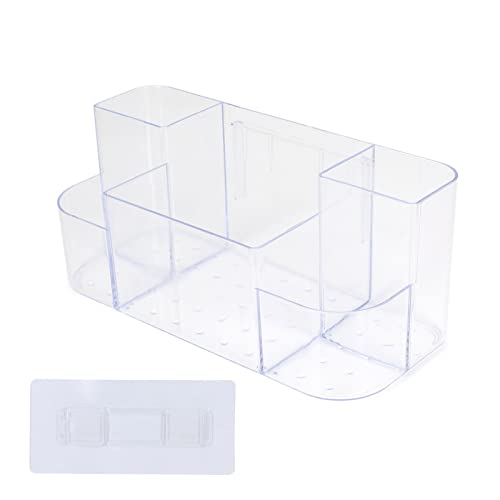 Clear Plastic Organizer Box Praktische Wand montierte Aufbewahrung Schönheits -Make -up -Zubehör für Bad geeignet (Transparent weiß) von LIYJTK