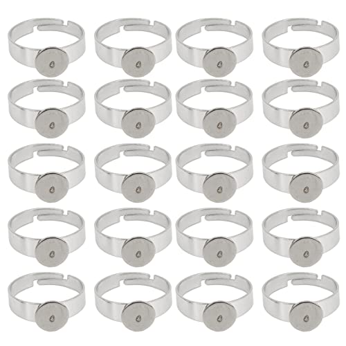 DIY Ring Rohling aus Edelstahl verstellbarer Basis flacher Ring 20pcs Schmuck Hobby machen von LIYJTK