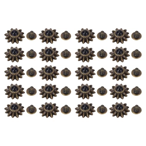 Daisy Dekorative Conchos Schnallen Vintage Western Metall Nieten Set für Leder herstellung (Schwarz) von LIYJTK