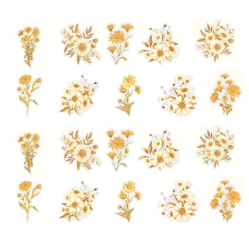 Daisy Sticker Dekorative schöne warme gelbe Daisy Blumenaufkleber Wasserflaschen Sammelalbum Laptop 20pcs Daisy Sticker Dekorative schöne warme gelbe Daisy Blumenaufkleber Wasserflaschen Sammelalbum Laptop 20pcs von LIYJTK