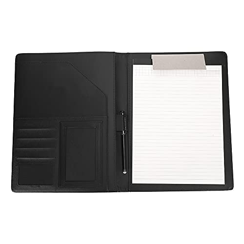Dokumentenmappe für Unternehmen, multifunktional, für Geschäftstreffen, mit löschbarem Notizblock, Stift und Kartenhalter für Büro, Schwarz von LIYJTK