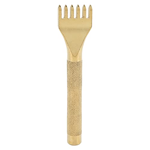 Edelstahl -Leder -Stecker -Meißel mit einem Schneidegold -Design, ideal für DIY -Lederhandwerk (4 Zähne (4 mm)) (6 Zähne (4 mm)) von LIYJTK