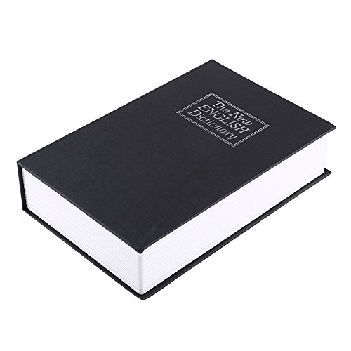 Englisch Wörterbuch Safe Box Money Schmuck Sammlung Aufbewahrung Hülle 2Keys Simulationsbuch Safe Box (24 * 15,5 * 5,5 cm mittelschwarzer Schlüssel) von LIYJTK