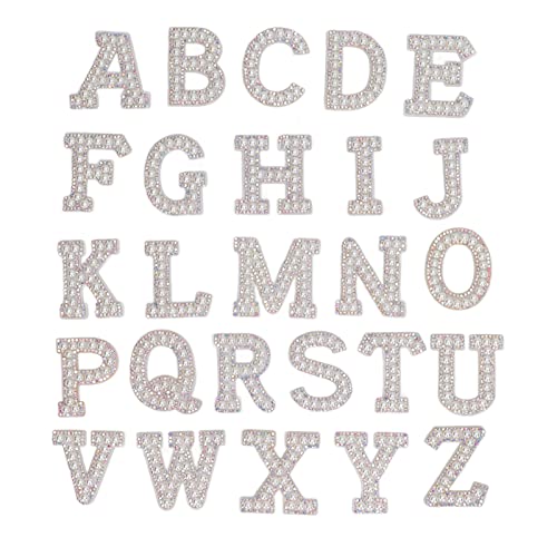 Englische Buchstaben Patches Faux Pearl Helles Eisen auf Flecken Taschen Kleidung DIY 26pcs Haushalt von LIYJTK