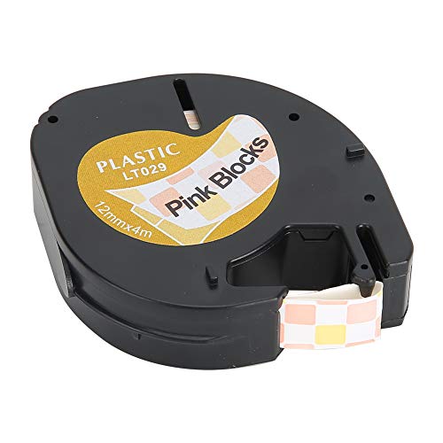 Etikett Tape süße rosa Blöcke LT029 für Easy Tear 12mm Etikettsmaschine Zubehör Etikett Tape süße rosa Blöcke LT029 für Easy Tear 12mm Etikettsmaschine Zubehör von LIYJTK