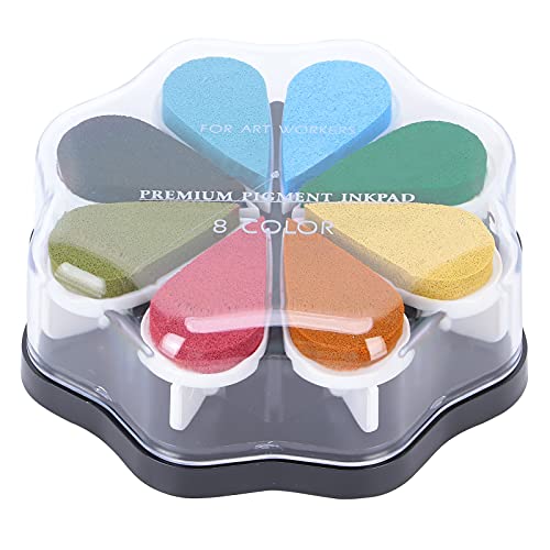 Farbenfrohe Blumenform Inkabpads Set Crafting Malen Kinder Papier Tonholz Holz (1025 Taos) von LIYJTK