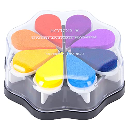 Farbenfrohe Blumenform Inkabpads Set Crafting Malen Kinder Papier Tonholz Holz (1026 Anfangs) von LIYJTK