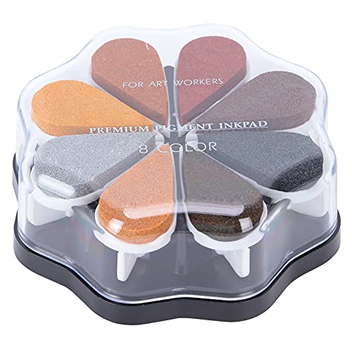Farbenfrohe Blumenform Inkabpads Set Crafting Malen Kinder Papier Tonholz Holz (1034 Alchemie) von LIYJTK