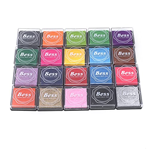 Farbiges Stempelkissen-Set, 20 Farben, Kinderstempel, buntes Pigment, Schwamm-Stempelkissen-Set, leicht zu tragen, Lernen, umweltfreundlich Farbiges Stempelkissen-Set, 20 Farben, Kinderstempel, buntes Pigment, Schwamm-Stempelkissen-Set, leicht zu tragen, Lernen, umweltfreundlich von LIYJTK