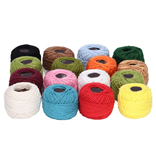 Häkelfäden robust langlebig helle Farbe Hochlust für DIY -Projekte 16pcs Baumwolle von LIYJTK