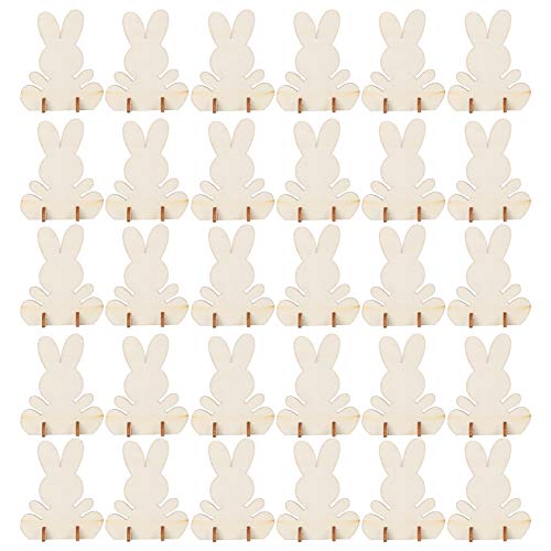 Hölzerne Hasenausschnitte Kaninchen Holz Chip Handwerk DIY Home Dekoration Ornament für Schmuckzubehör Hölzerne Hasenausschnitte Kaninchen Holz Chip Handwerk DIY Home Dekoration Ornament für Schmuckzubehör von LIYJTK