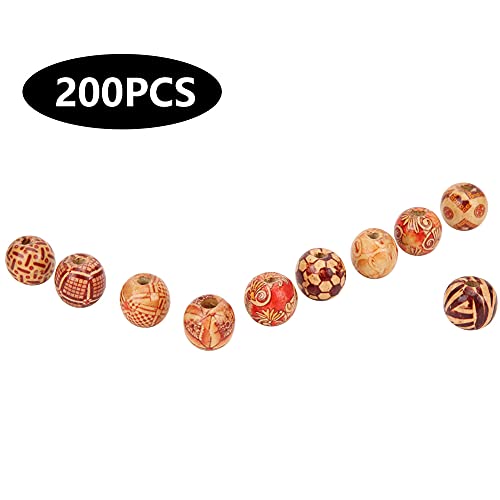 Holz bemalte Perlen Armbandzubehör DIY 16mm 200pcs gemischte Farbe von LIYJTK